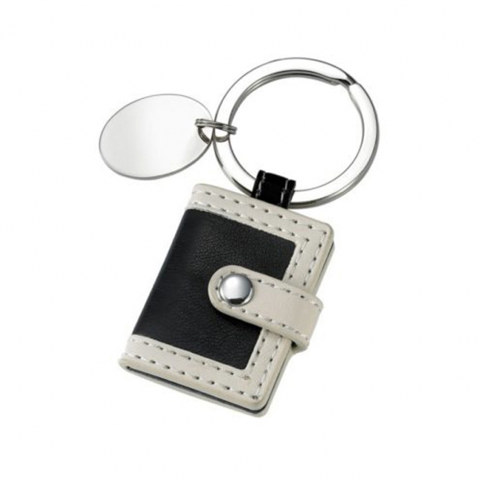 Leather Key Ring (Keychain) Black / Oval|Matworks