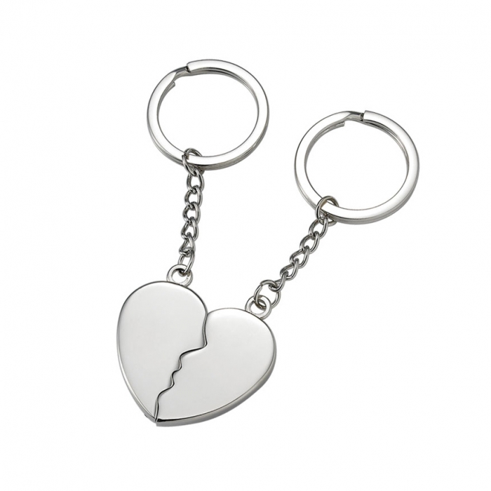 Metal Glitter Heart Key Ring